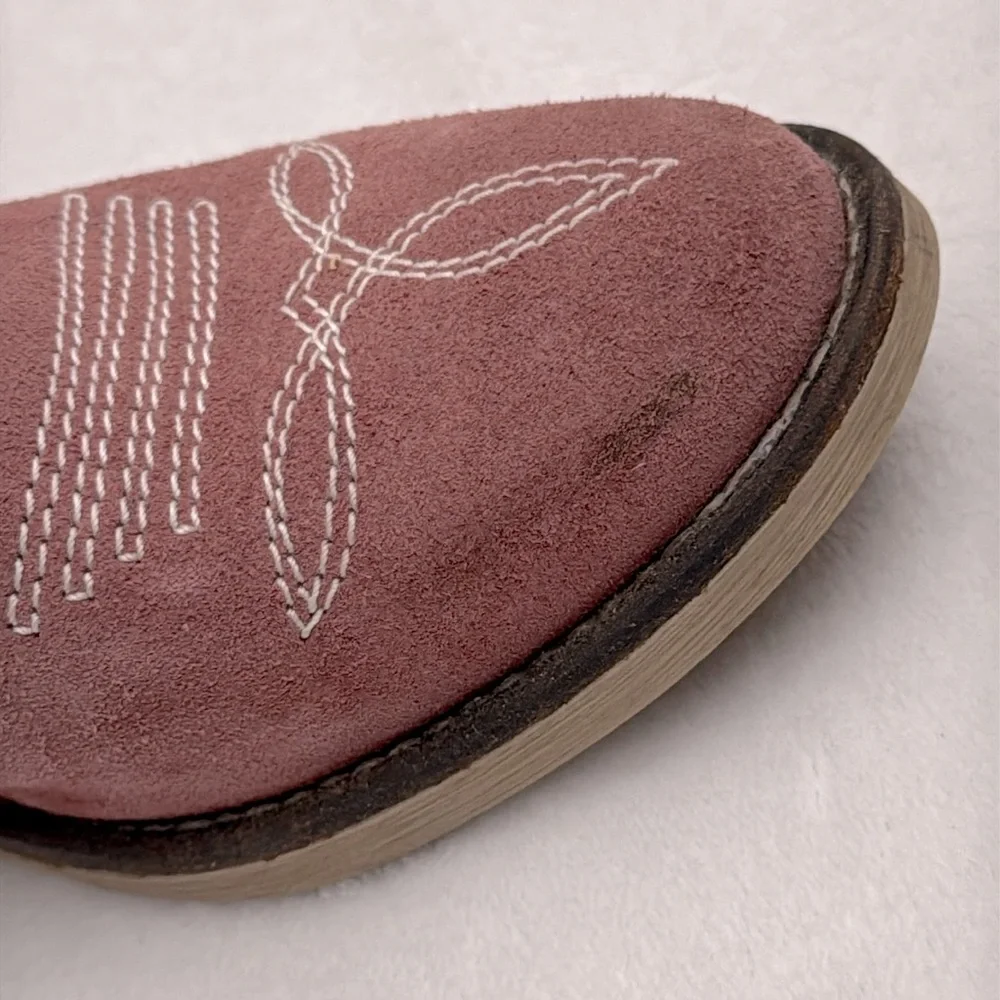 Sundance | Etta Cowboy Western Side Zip Suede Short Boots Pink (EU 36/US 6.5) - Picture 6 of 16